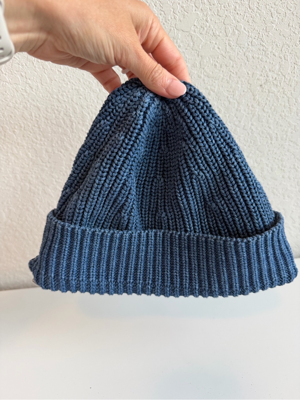 Outerknown Ribbed Knit Beanie in Blue